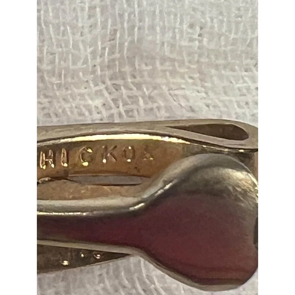 Vintage Hickok Door Knocker Tie Clip Chain Gold Tone Men's Mid Century USA